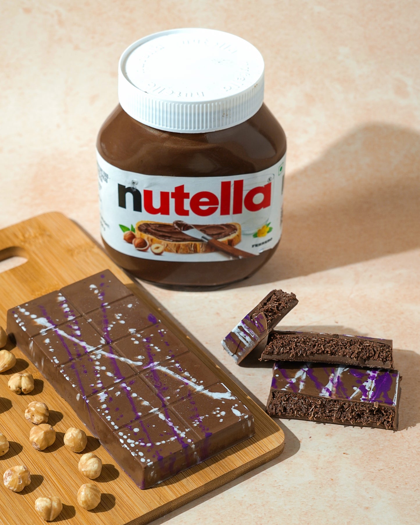 Premium Kunafa Bar with Nutella & Hazelnut – 100gm [Made With Couverture Chocolate]