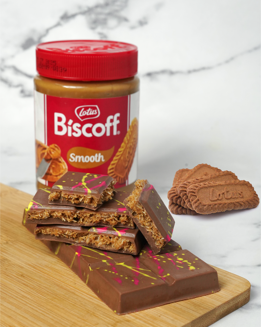 Kunafa Luxe Lotus Biscoff Bar – Crafted in Milk Chocolate(100g)